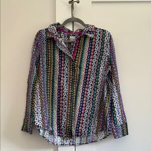 Colorful Striped Button-Up Shirt